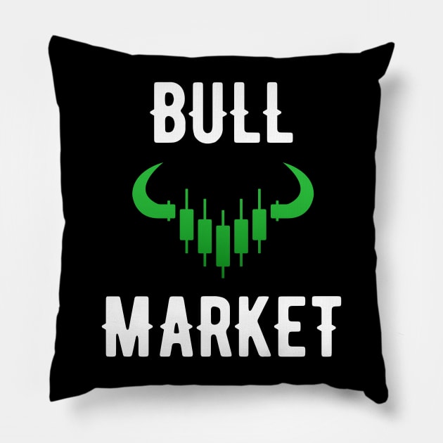 Bull Market Gift Stock Trader Trading Pillow by MGO Design