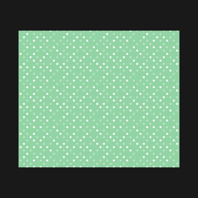 Green White Polka Dots Cute Pattern by gillys