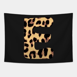 Letter E Initial Cheetah Monogram Sticker Tapestry