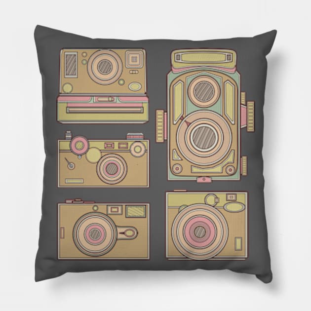 Bright Classic Camera Pillow by milhad