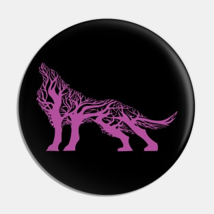 Wolf tree blend cute cool colorful Pin