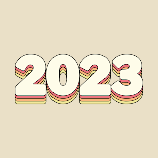 2023 Year Retro Vintage Yellow Red Orange T-Shirt