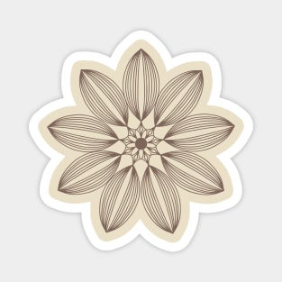 Boho Ornament Sympol Flower Shape  Minimalist Design Magnet