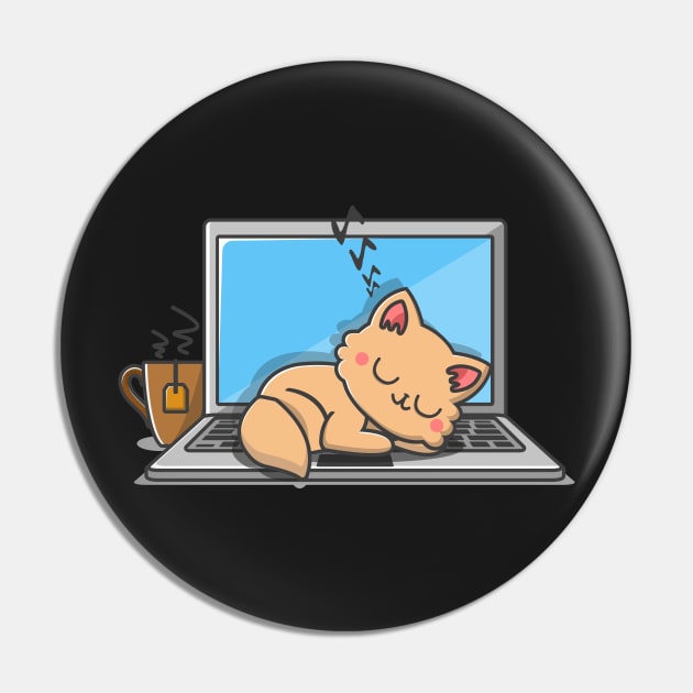 Cat sleeping on Laptop Cat design gifts for women design Pin by theodoros20