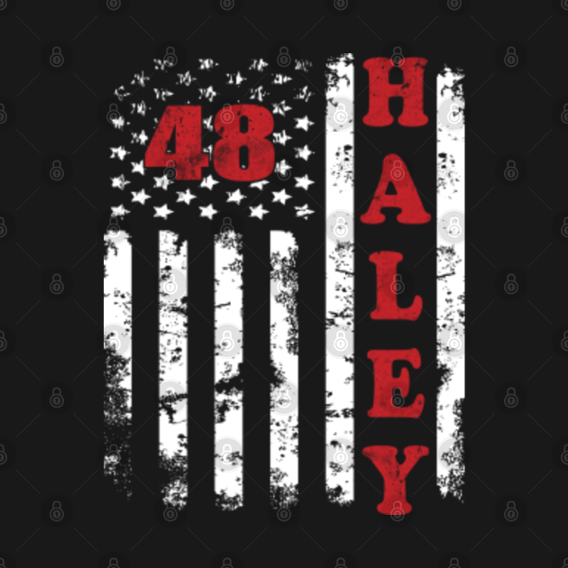 Nikki Haley 2024 Retro Distressed President American USA Flag Nikki