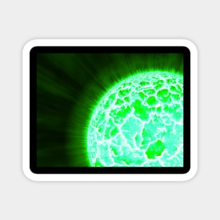 Exploding Sun Close-Up - Green Magnet