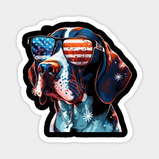 Pointer dog 4th of July Magnet