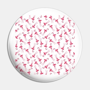 Repeating pattern with pink flamingos on white background Pin