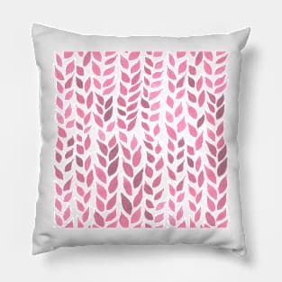 Simple Watercolor Leaves -  Light Pink Pillow