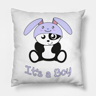 Panda, It's a boy, for birth, birthday, baby boy Pillow