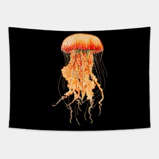 Jellyfish orange retro vintage vibe Tapestry