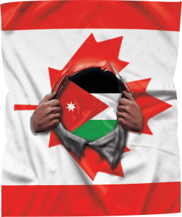 Jordan Flag Canadian Flag Ripped - Gift for Jordanian From Jordan Magnet