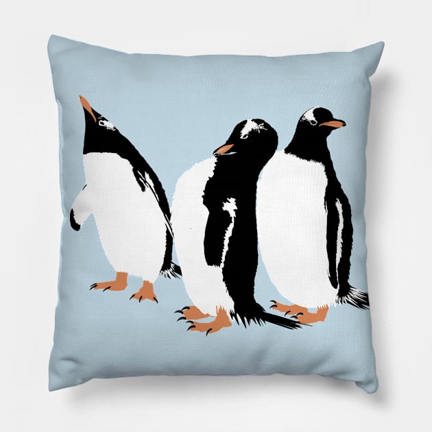 Gentoo Penguins Pillow by stargatedalek