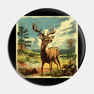 Deer Hunting Cartoon Vintage Fun Hunting Pin