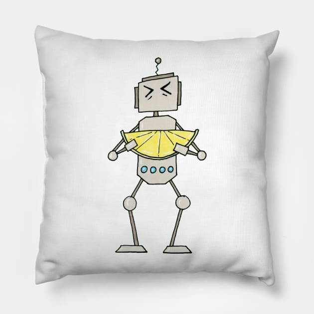 Lemon Robot Pillow by CuteBotss