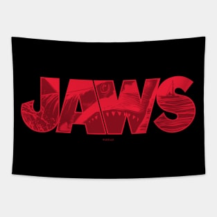 Jaws Logo Circling Orca Graphic Tapestry