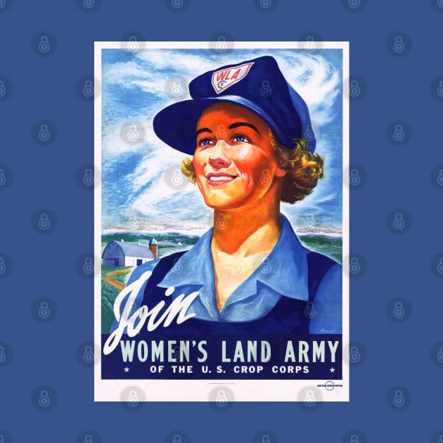 Restored Reproduction of World War II Women's Land Army Recruitment Print by vintageposterco