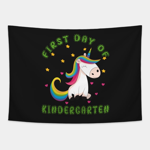 Pretty Unicorn | First Day Kindergarten Tapestry by Estrytee