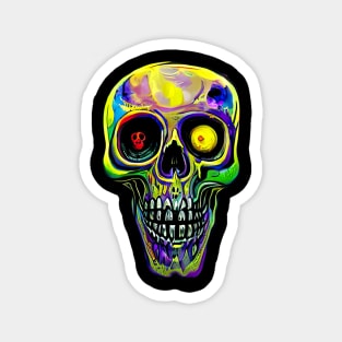 "Vibrant Delight: A Creative and Novel Colorful Skull Design" Magnet