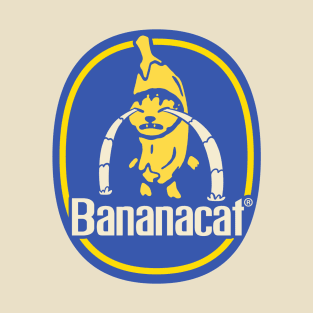 Banana Cat Meme | Sad | Banana Brand Sticker T-Shirt