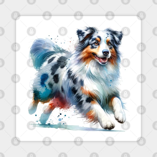 Australian Shepherd - Beautiful Dog Magnet by Edd Paint Something