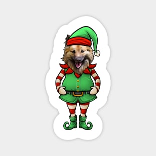 Icelandic Sheepdog Christmas Elf Magnet