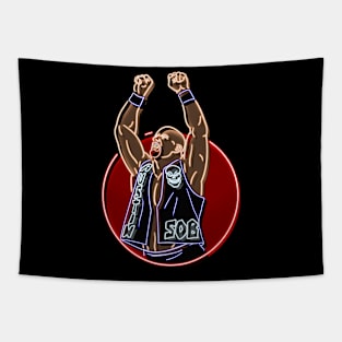 stone cold sob neon bg Tapestry