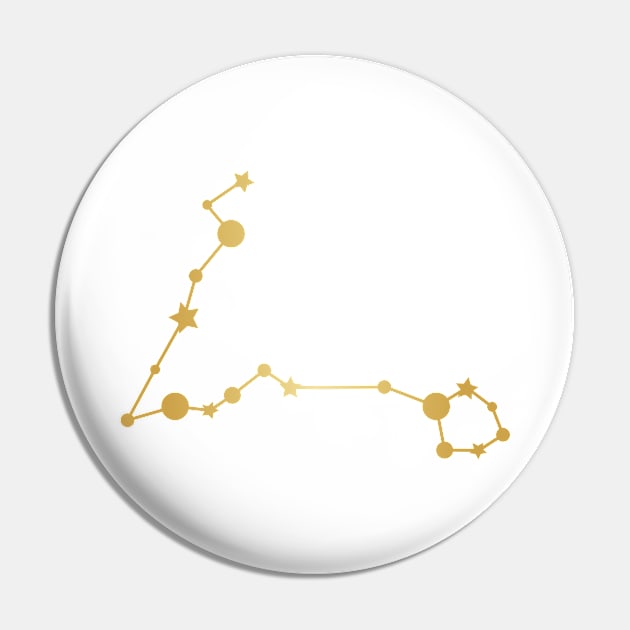 Pisces Zodiac Constellation in Gold Pin by Kelly Gigi