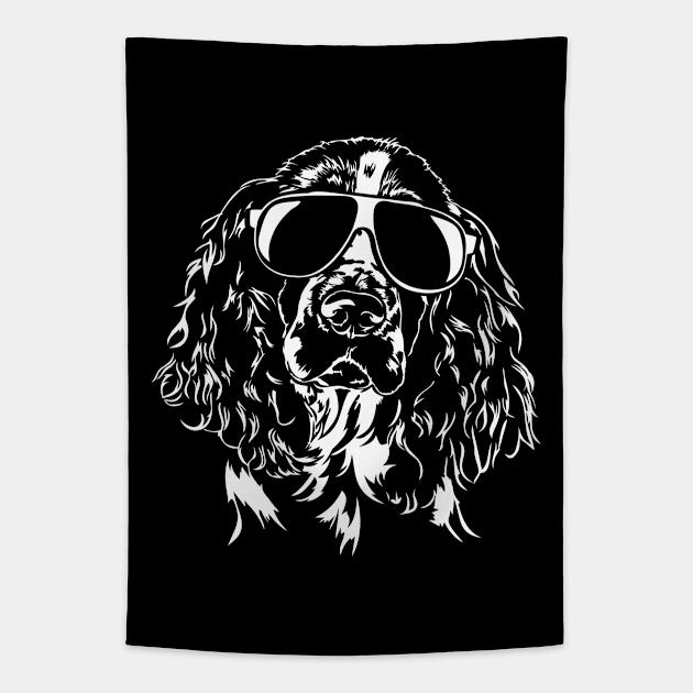 Funny English Springer Spaniel sunglasses cool dog Tapestry by wilsigns