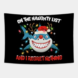 On The Naughty List And I Rebret Nothing Christmas Tapestry