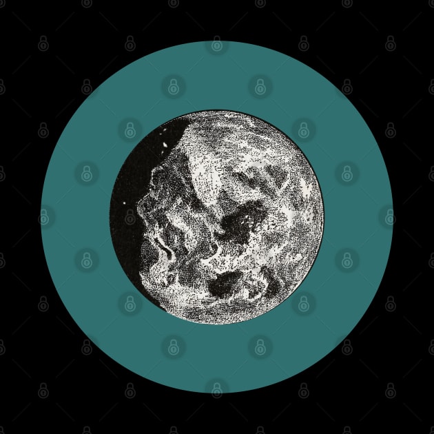 Halloween Moon, Symbols, Portents, Omens, Signs, and Fortunes - Teal and Black Variation by SwagOMart