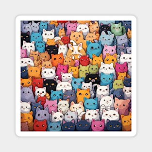 Furry Cuteness: 101 Kawaii Cats in Pastel Paradise Magnet