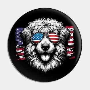 Sheepdog Patriotic Sunglasses American Flag 4th of July Pin