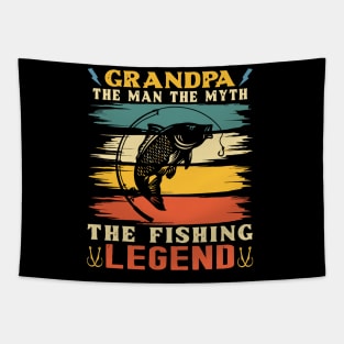 Grandpa The Fishing Legend Tapestry