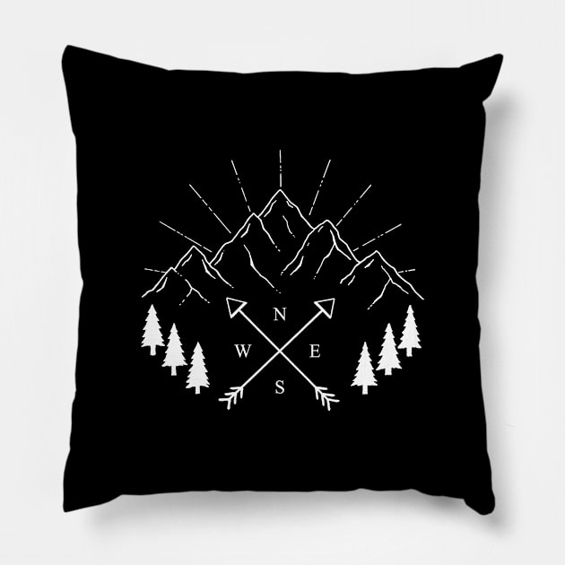 Nature Compass Pillow by SommersethArt