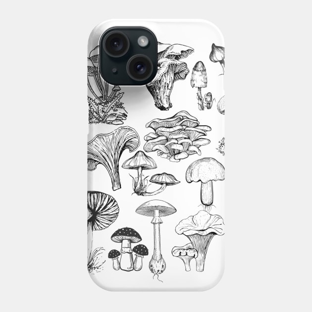 Mushroom Illustrations Phone Case by LylaLace Studio