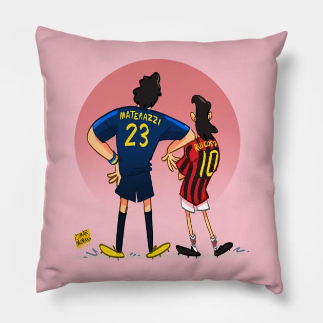 Marco Materazzi and Rui Costa Pillow by Omar Momani