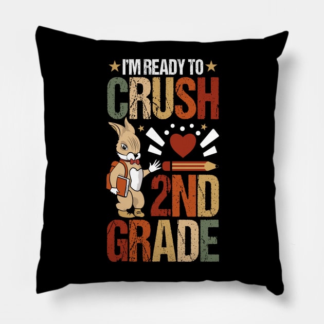 I'm Ready To Crush first grade Back To School Cute Rabbit Pillow by Tesszero