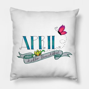 April month heading Pillow