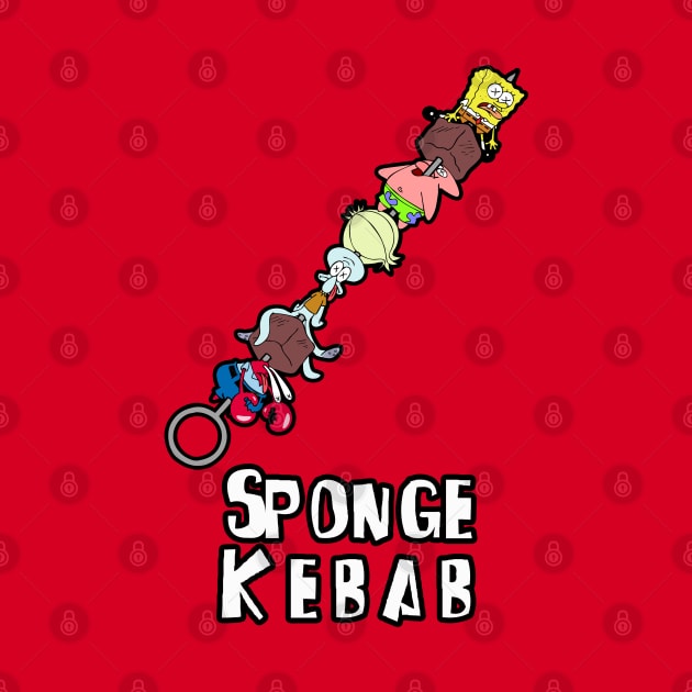 Funny Cute Sponge Kebab BBQ Funny Sea Creatures Cartoon by BoggsNicolas