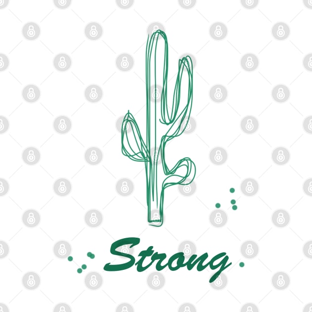 Strong cactus on one line, inspirational meanings by TargetedInspire