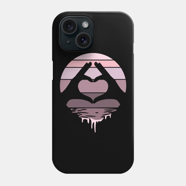 Sunset Heart Hands Phone Case by Shawnsonart