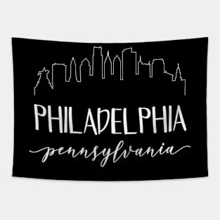 Philadelphia Pennsylvania - Skyline Calligraphy Tapestry