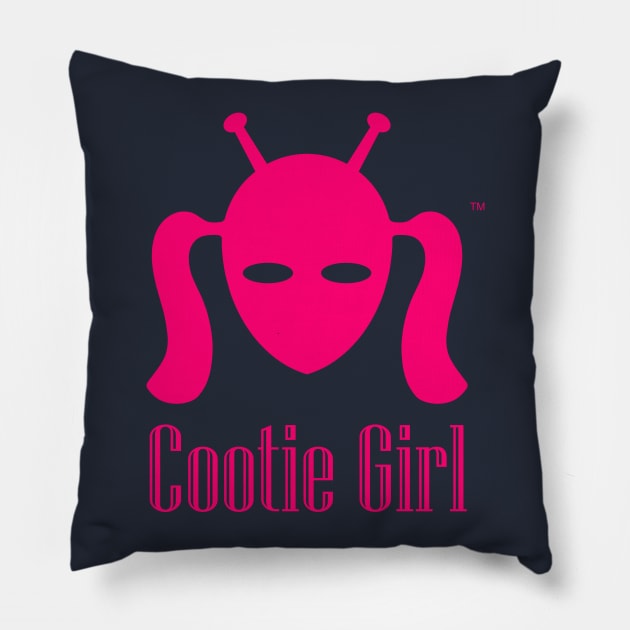 Cootie Girl   Hot Pink Pillow by patrou