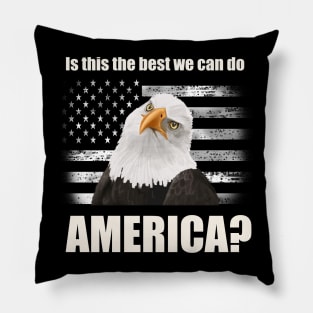 Patriotic Angry Eagle and American Flag T-Shirt Pillow