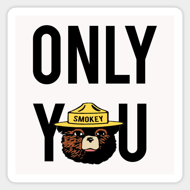Smokey The Bear Says Only You Smokey The Bear Only You Sticker Teepublic
