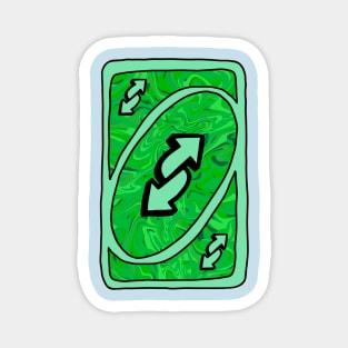 Trippy green Uno reverse card Magnet