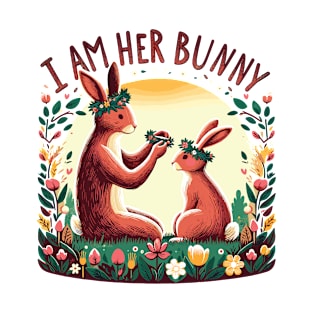 Adorable I Am Her Bunny Heartfelt Love Design T-Shirt