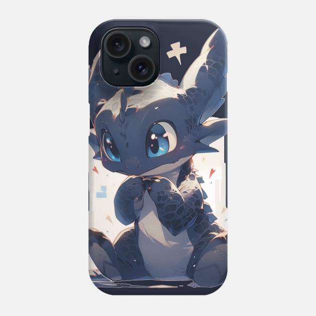 Cute little black dragon Phone Case by HydraDreams