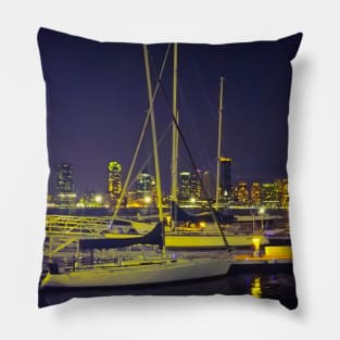 Hudson River Boats Battery Park City Manhattan NYC Pillow